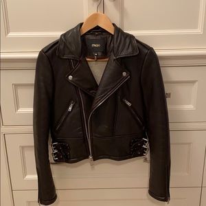 Gorgeous Maje Basou leather jacket chocolate brown
